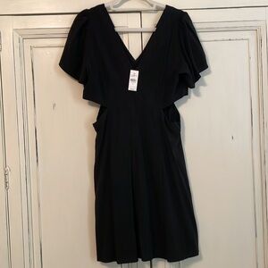 LOFT size 12 Cutout Side Flutter Dress